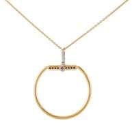 Roberto Coin 0.10ctw Diamond Classic Parisienne Stirrup Pendant Necklace in 18K