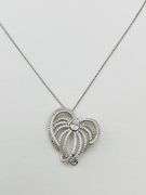 925 Sterling Silver Heart Swirl Style Interwoven Crystal Pave pendant With Chian Necklace