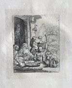 Extremely Rare and Collectible Antique Etching After Rembrandt, c. 1880