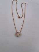 CERTIFIED BRAND NEW 18K ROSE GOLD NECKLACE WITH DIAMOND PENDANT