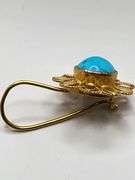 Per of vintage 18k gold ring and pendent with Russian turquoise