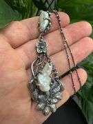 Oxidized Sterling Silver 925 20" Necklace & Pendant with Freshwater Pearls Custom Piece