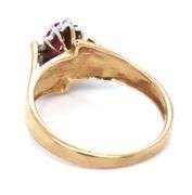 10kt Yellow gold ruby and diamond ring