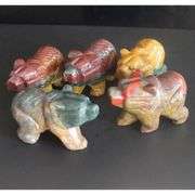 1 Hand Carved Indian Agate Crystal Bear
