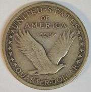 Sharp 1917-P Type 1 Standing Liberty Quarter in XF