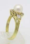 18k Gold Pearl & Diamond Halo Ring