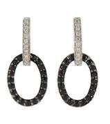 0.33ctw Diamond and 1.54ctw Black Spinel Interlocking Convertible Drop Earrings in 18K