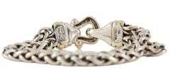 David Yurman 0.75ctw Diamond Double Wheat Chain Bracelet in 18K and Sterling