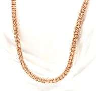 10kt Rose gold diamond cut Popcorn chain necklace