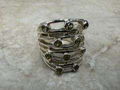 Sterling Silver Natural Gemstone Perdiot Ring Size 6