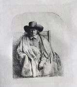 Extremely Rare and Collectible Antique Etching After Rembrandt, c. 1880