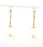 14kt Yellow gold 8mm teardrop pearl earrings