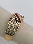 CERTIFIED BRAND NEW 18K GOLD DIAMOND AND RUBIES