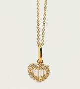 18K Yellow Gold Necklace with Heart-Shaped Diamond Pendant
