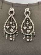 CERTIFIED BRAND NEW 14K WHITE GOLD DIAMOND CHANDELIER EARRINGS