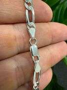 Men's 6mm Solid .925 Sterling Silver Flat Figaro Chain Link Italy Bracelet 7"