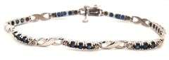 10kt White gold blue sapphire and diamond bracelet