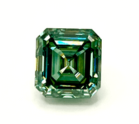Impressive 4.5 Ct Emerald Green Assher Cut Fire Moissanite Solitaire