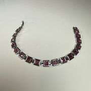 18 Kt White Gold Plated Lab Simulated 17 Ctw Pink Sapphire Princess Cut Bracelet