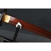 Red Dragon Saya Katana with Folded Damascus Blade