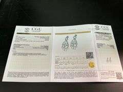 CERTIFIED BRAND NEW 14K WHITE GOLD DIAMOND CHANDELIER EARRINGS