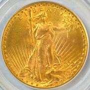 Solid Gem BU 1924 St. Gaudens $20 Gold Piece. PCGS MS65