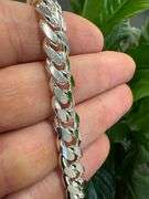 Sterling Silver Solid Miami Cuban Link Chain 9.2mm 925 Italy Heavy Curb Bracelet 7" Inch