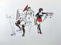 Collectible Vintage Renato Guttuso From 'Erotic Drawings' Drawings