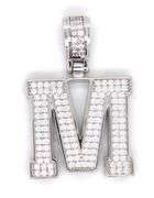 925 Sterling silver Initial M cubic zirconia pendant