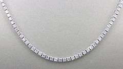 925 Sterling silver round brilliant cut cubic zirconia tennis necklace