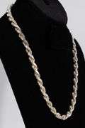 .925 Sterling Silver 8mm Diamond Cut Rop Chain 22 Inches
