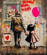 Very large! Extremely collectable" Jozza "original painting on canvas, Follow your dream