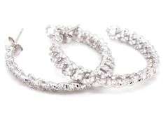 925 Sterling silver cubic zirconia wavy earrings