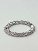925 Sterling Silver Moissanite Single Prong Eternity Band