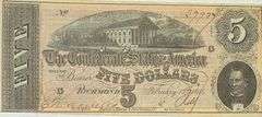 Red $5 1864 Series CSA Uncirculated Note