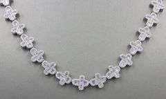 925 Sterling silver white cubic zirconia cross link necklace