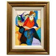 "Waiting" by Itzchak Tarkay (1935-2012)