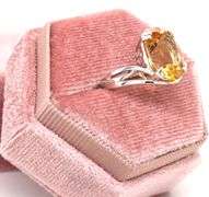 Amazing 5.86CTS Oval Brilliant Cut Citrine Ring in Sterling Silver