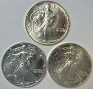 3 Better Date Superb Gem BU $1 Silver Eagles: 1986, 1987, & 1995