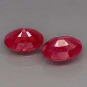 Stunning oval cut 3.17ct pair of blood red Rubies