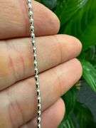 Sterling Silver Italian Oval Ball Bead Chain 1.8mm 925 Italy Rice Bracelet 8"
