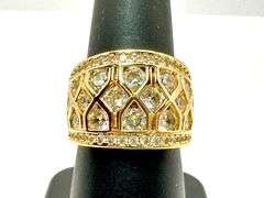 Impressive 14 Kt. Yellow Gold Plate 2.75 Ctw Simulated Diamond Ring