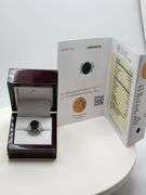 Very fine Black diamond 7.54 ctw with diamond accent set in silver ring, EGL certified