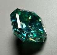 Beautiful 5 Ct Paraiba Green Asscher Cut Fire Moissanite Solitaire
