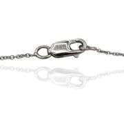 18K(750) White Gold Natural Diamond Square Shape Pendant Necklace with Chain