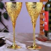 24K Gold-Plated Brass Champagne Flutes