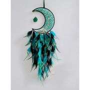 Moon Tree of Life Dream Catcher with Green Agate Stones