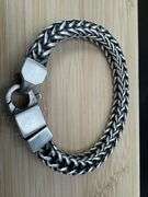 Men's 9.3mm Solid .925 Sterling Silver Heavy Square Franco Chain Link Italy Handmade Bracelet 8.5" I