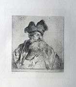 Extremely Rare and Collectible Antique Etching After Rembrandt, c. 1880