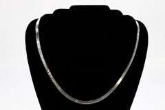 Sterling Silver Flexible Herringbone Necklace 5.5mm Solid 925 Italian Chain 18"